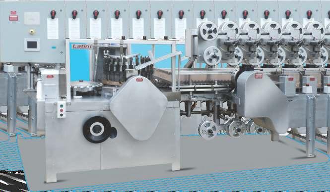 HLM-2000 CONTINUOS 3-D DIE POP FORMING AND WRAPPING MACHINE Latini's high speed flat lollipop machine has been recently redesigned to form and wrap in on continuous rotary operation upto 700 lollipop