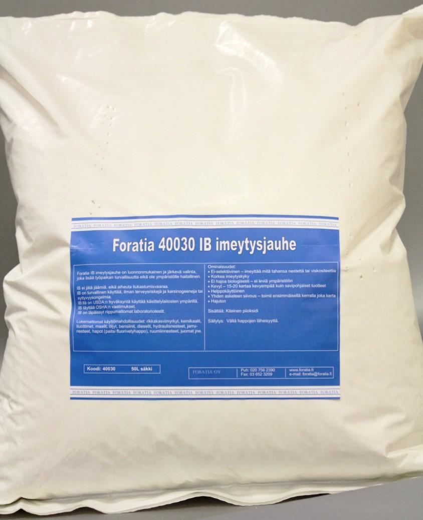 Foratia IB Absorption Powder Foratia IB Absorption Powder is a natural and rational choice, which increases the safety in the workplace and it s not harmful to the environment.