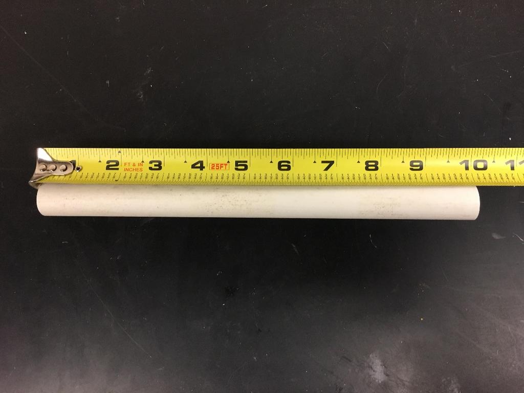 Cut ½ PVC approximately four inches over desired depth of sensor. For example for a 6 sensor, cut the pipe 10. The sensor is 2.