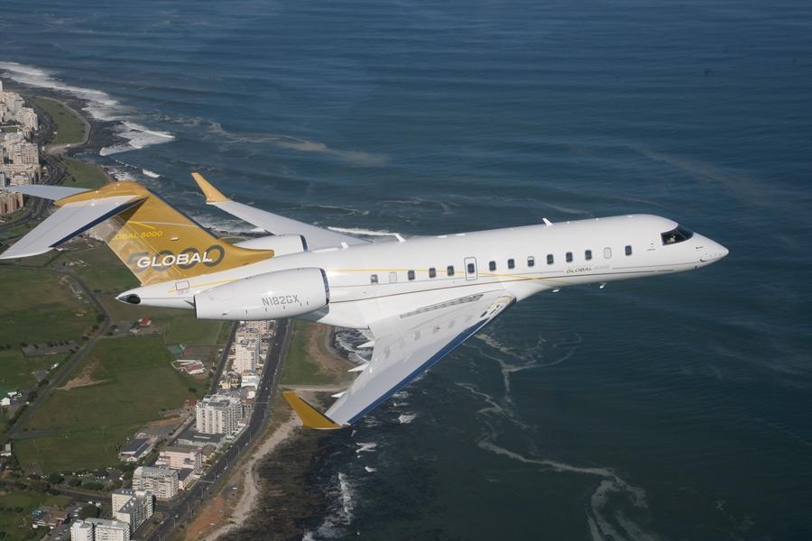 ABOUT THE BORBARDIER GLOBAL 5000: The Global 5000 is a slightly smaller version of the Global Express. It has a range of 4,800 NM.