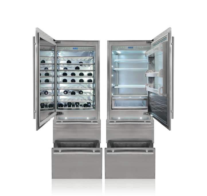 0H Models TWO BOTTOMDRAWERS, TWO SEPARATE TEMPERATURES S7490HWT Wine Cellar 2 TriMode BottomDrawer S7490HTS6 Fridge 2 TriMode BottomDrawer Three layers of protection TriMode