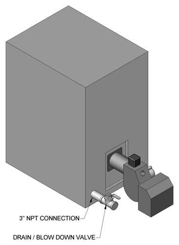 Figure 3.21: Safety Relief Valve Installation b) Water and Steam Trim Cartons contain safety relief valves and fittings. c) Be sure that the relief valve sizing meets local code requirements. 2.
