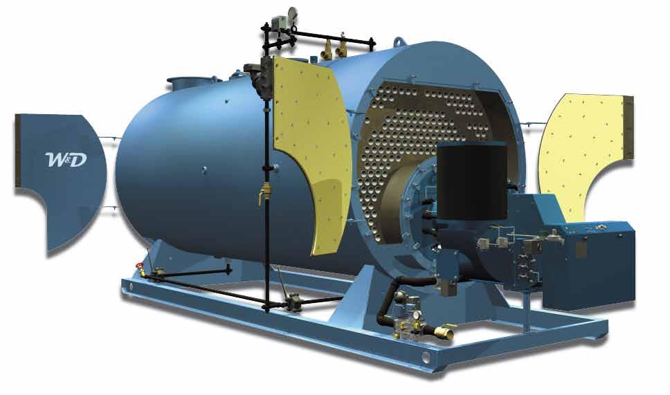 The Williams & Davis Series 3000W is a traditional 3-pass, water-back horizontal firetube boiler that offers high efficiency, flexibility, reliability,
