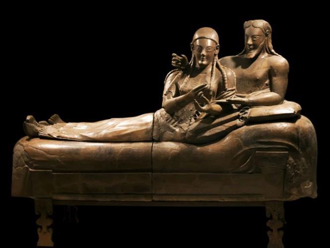 29. Sarcophagus of the Spouses Etruscan c. 520 B.C.E. Terra Cotta Majority of our knowledge of Etruscan art comes from burial sites.