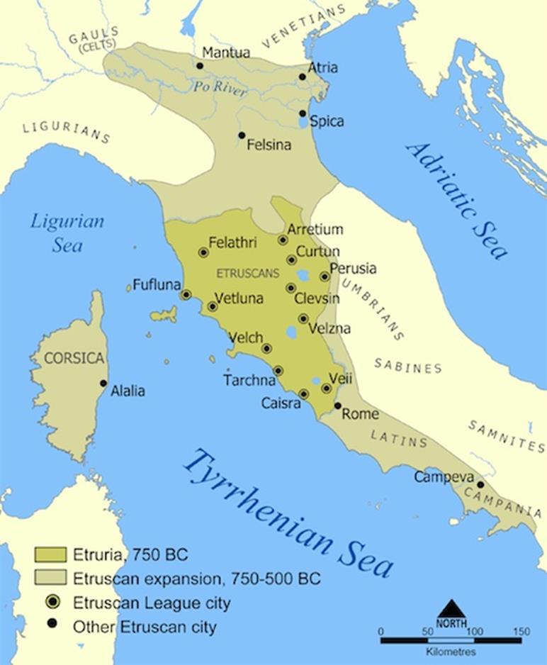 Historical Background Lived in Etruria, Italy (Tuscany) prior to the arrival of the Romans. Established Florence, Pisa, and Siena.