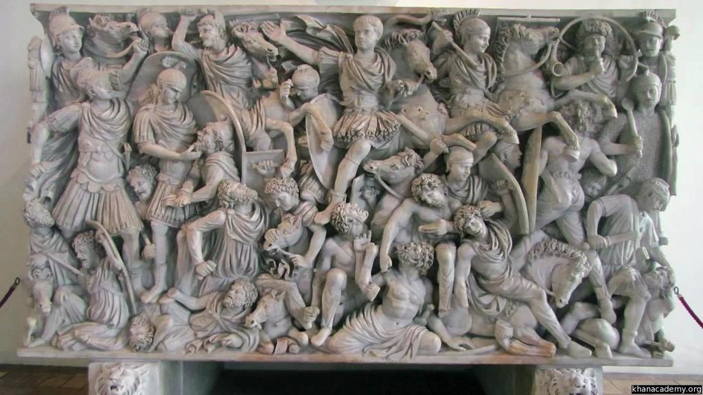 47. Ludovisi Battle Sarcophagus Late Imperial Roman c. 250 C.E. Marble Roman army defeats barbarians.