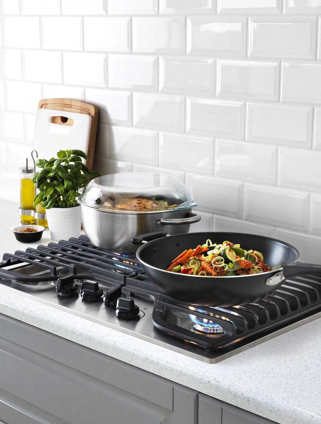 COOKTOPS We have a variety of cooktops to choose from, so you can find the one that suits the way you cook. Each type gas, glass ceramic and induction has its own unique benefits and features.