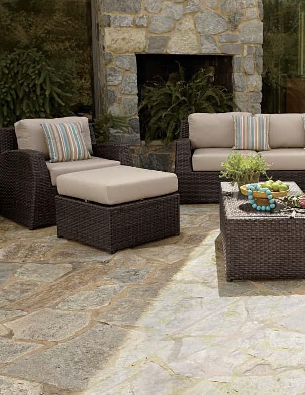 H A M P T O N Bring indoor comfort outdoors and relax in style with this all-weather wicker set that s perfect for lounging around on a summer evening.