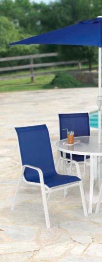 Choose from green, blue or red. Available with matching umbrella and chaise lounge.