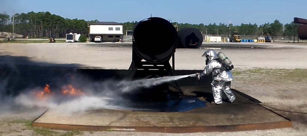 One rear engine fire test was inadvertently performed using a 0.093-in nozzle on the straight stream setting with the sleeve attachment at a pressure of 2100 psi.