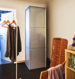 This unit extracts heat from the outside air and raises its temperature to a level high enough to provide heating.