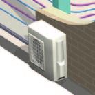 Here the heat (up to 55 C) is transferred to the under floor heating, heat pump convectors, low temperature radiators or regular fan coil units and the domestic hot water system.