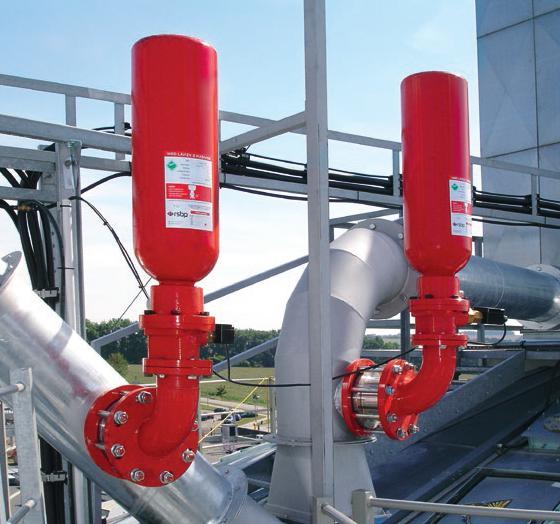 EXPLOSION ISOLATION SYSTEM HRD BARRIER HRD barriers are characterized by extremely fast discharge of an extinguishing agent into pipes connecting pieces of technological equipment.