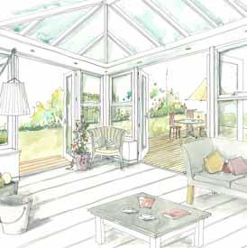 Our orangery uses the market leading Global roof with a well engineered internal framework, which is then plastered, which gives the roof a perimeter ceiling all the way round.