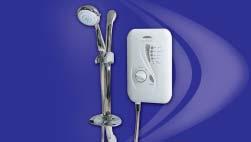 6 mode rub clean handset with full accessory kit. Finished in polar white with chrome accent and chrome accessories. 3 year UK guarantee. 7.2kW Electric Shower Whi/Chr EXPRESSIONS EX5007S 7.