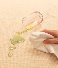 Should the stain remain, using a clean white cloth or sponge, treat with a mixture of 1 teaspoon of approved wool laundry detergent and one teaspoon of white vinegar in 1 litre of warm water.