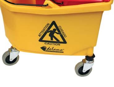The 8021/8022 bucket includes a red lock to secure it into position and prevent spillover The lock requires simple assembly to the wringer bucket rim*. Instructions included.