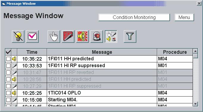 6 Message Window Panel provides a dedicated operation monitor screen for operators and advanced monitoring screen for engineers.