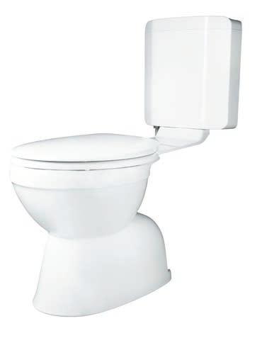 Toilets 370 150 150 370 LINKED TOILET SUITE WELS 3 star 3/6 litre flush Strong PVC Cistern Plastic link and quality soft close seat Left or
