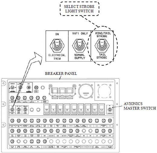 Figure 2 Location of Select Strobe Light Switch (Applicable