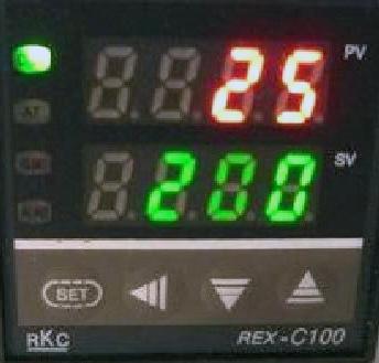 temperature for bottom heater (SET on REX C100) and then press the START switch.