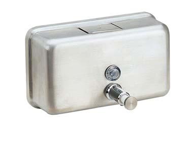 SOAP DISPENSERS # A600 - Horizontal Liquid Soap Dispenser S/S 0.8mm type 304 S/S. Capacity: 1.2L (40 fl oz.