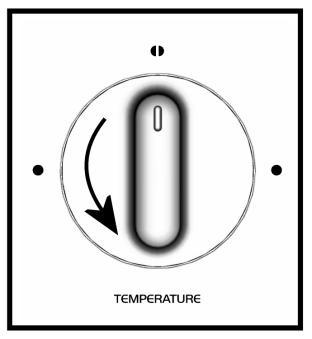 Ensure that temperature knob has been correctly aligned by turning from minimum to maximum flow (approximately 1 full turn) mid position should be at 12 o clock. 6.
