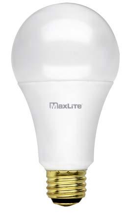 A-LAMPS: 3-WAY Item # Wattage Color Temperature Lumens 16A21/3WLEDxx/G2 5.5W/9W/16W 2700K & 3000K 450/800/1600 xx can be 27=2700K, 30=3000K.