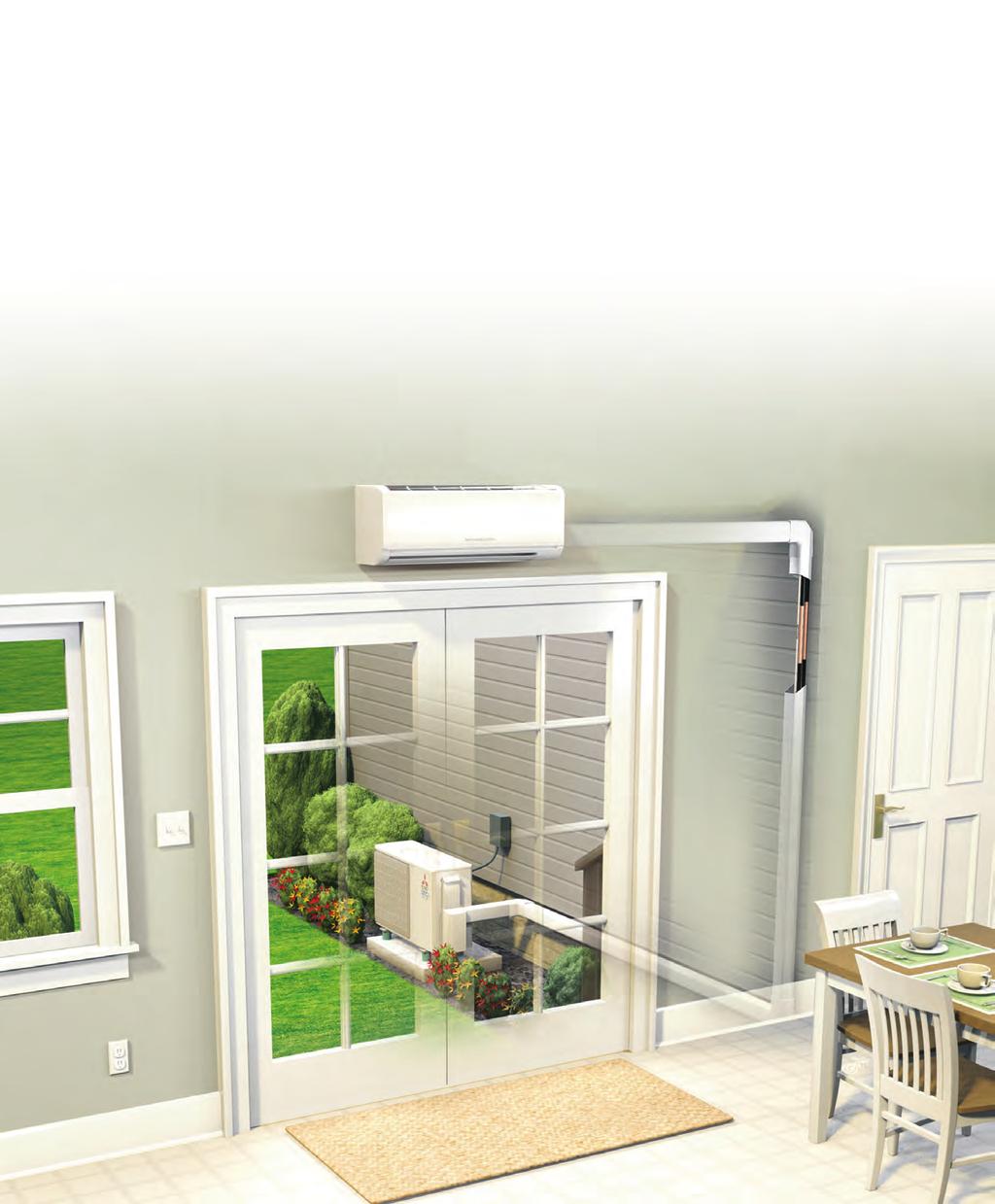 HOW OUR DUCTLESS SYSTEM WORKS Ductless systems pump cooled or heated refrigerant directly to wall- or ceiling-mounted air-handling units through small lines.