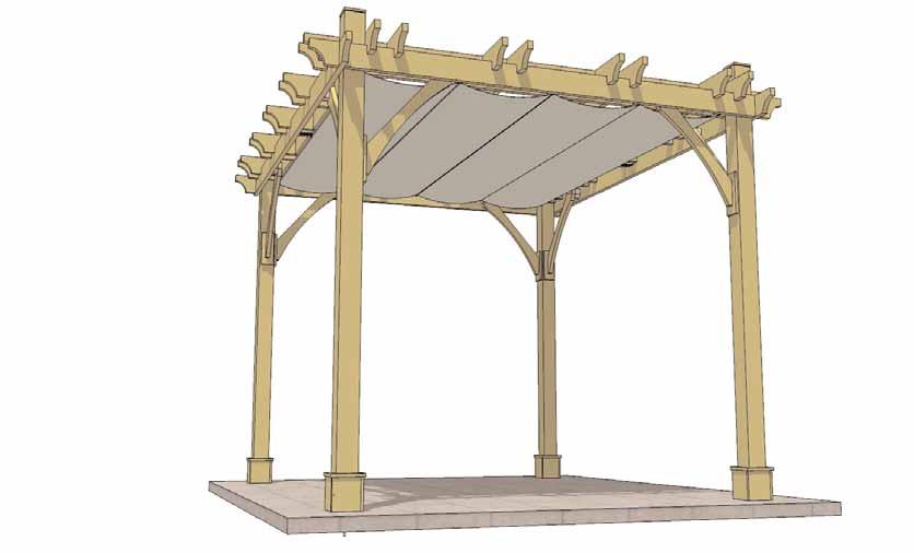 Assembly Manual: Retractable Canopy for 10X10 Shade Voila Pergola Important: Drive Beam can only be installed in the same direction as the 10x10 Pergola Joists (Part D).