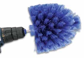 brush, cone style fine Tampico bristles with soft comfort grip handle Hang Tag 10979 Power brush, drill powered wheel cleaner (drill not included) Clam Shell The
