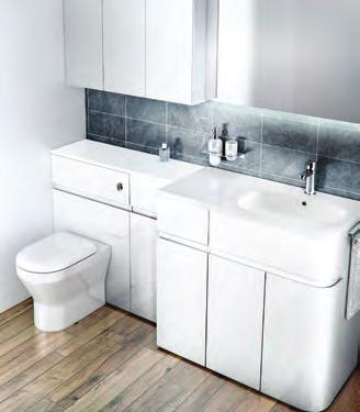 D30 bathroom furniture is the classic format of the modern bathroom. The base cabinets are only 300mm deep, with generous semi-inset basins.