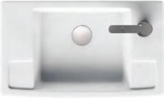 grey AR30G 190 Light grey AR30L 190 COMPACT 25 CLOAKROOM BASIN LEFT with overflow, 1 tap hole only W505mm D250mm H150mm CR.