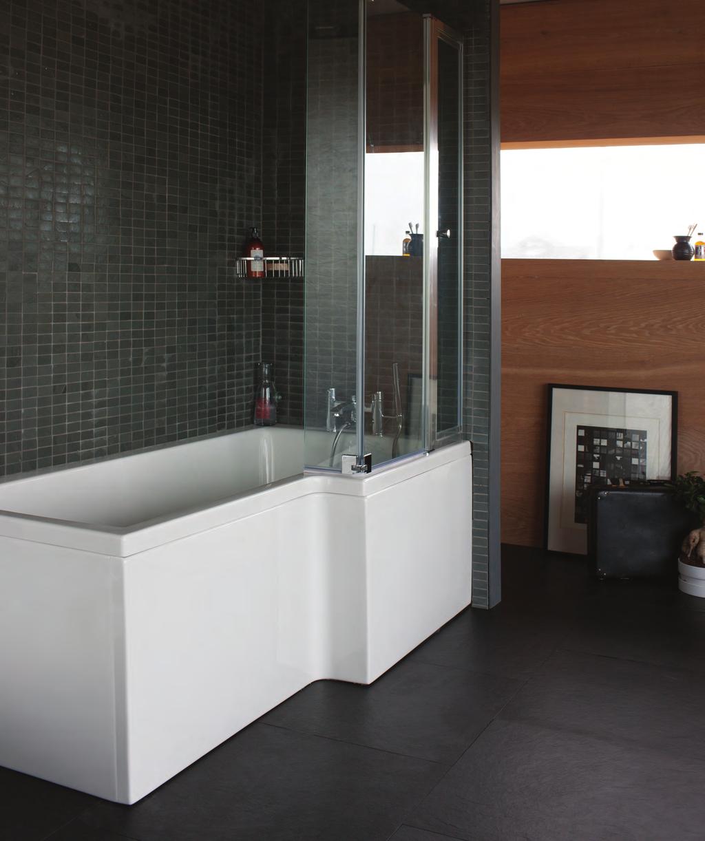 ECOSQUARE A geometric and angular showering bath to pair with other square or Cube shaped products from the Britton range.