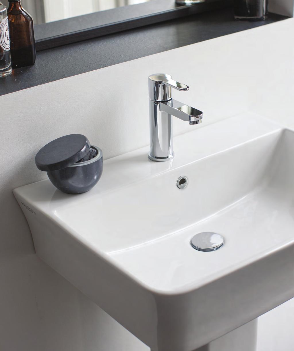 The height and stance works perfectly with close coupled WCs, available with cisterns with lids, or as a single piece of ceramic.
