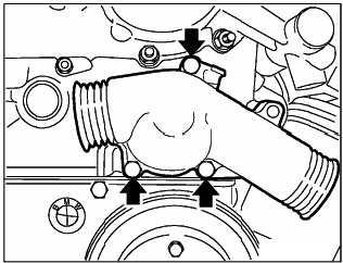Step 23: Once the thermostat housing is removed, the