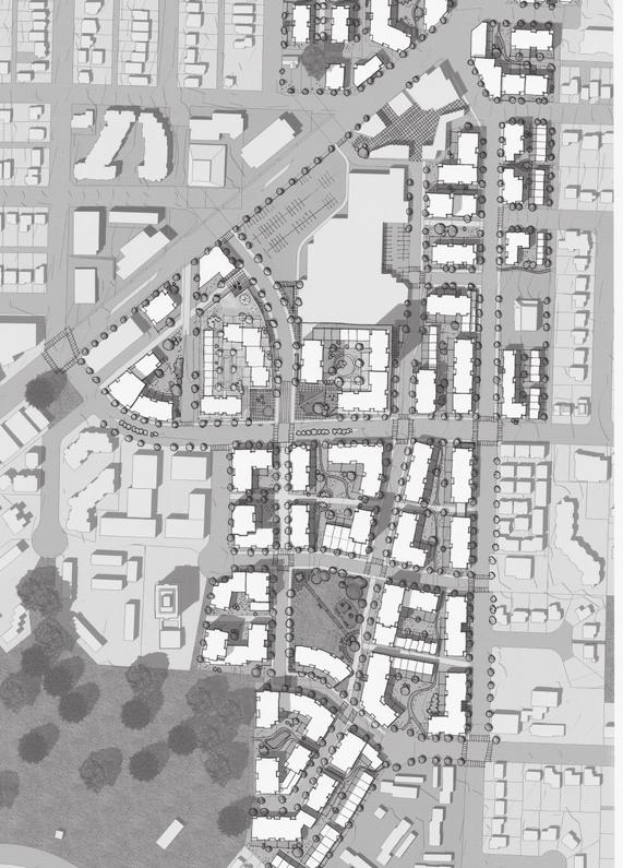 3.4 New Local Streets: Intent: To continue the expression of the mountain village theme with planting, pavers, lighting, placement of boulders, that are consistent with those in the town centre core.