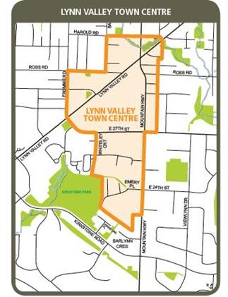 1.0 Vision for Lynn Valley Town Centre Lynn Valley Town Centre is envisioned as a well-designed pedestrian, biking and transit-oriented mixed use centre in the heart of Lynn Valley that celebrates