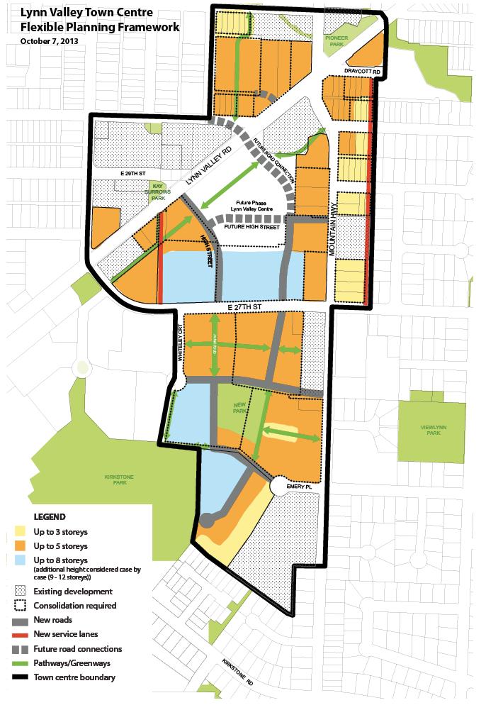 1.2 Policy Context The Flexible Planning Framework, approved by Council in 2013, builds on the land use policies in the District Official Community Plan and provides more detailed direction on built