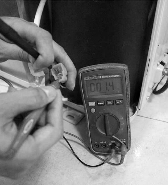 Compressor checking Measure the resistance value of each winding by using the tester. Fig.