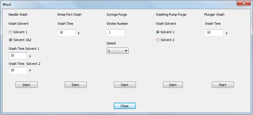 Fig 20: Device Monitor - Autosampler Idle Position Move the autosampler to the initial position. Wash Opens the Wash dialog used for performing wash actions on the autosampler.