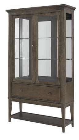 488-855 Curio China W46 D16 H80 2 Doors, 1 Drawer With Divider, 2