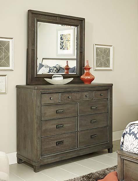 Mirror, Mirror Supports 488-131 Drawer Dresser W54 D19 H41 9 Drawers, Jewelry Tray in Top Left Drawer, Inserts for Mirror Supports on Back of Case, Cedar Lined