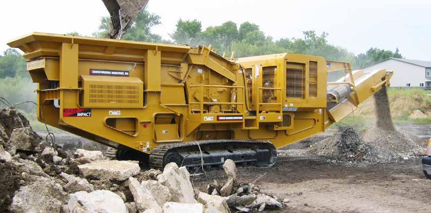 CRUSHER 40 x 43 (1,016mm x 1,092mm) horizontal impact crusher - Years of proven engineering and design reliability Large 43 wide x 28 high (1,092mm x 711mm) feed inlet opening Variable speed control