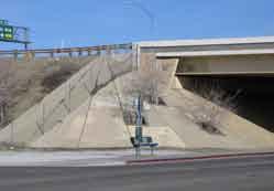 Aesthetic Alternatives to NDOT Design Standards Existing Practice 1.2 Abutment Slope Treatments Existing Practice Embankment slopes paved with concrete.