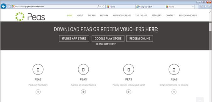 Log on to the peas website: http://www.payeasyandsafely.com/ Click on START. Click on REDEEM ONLINE on the top right of the screen.