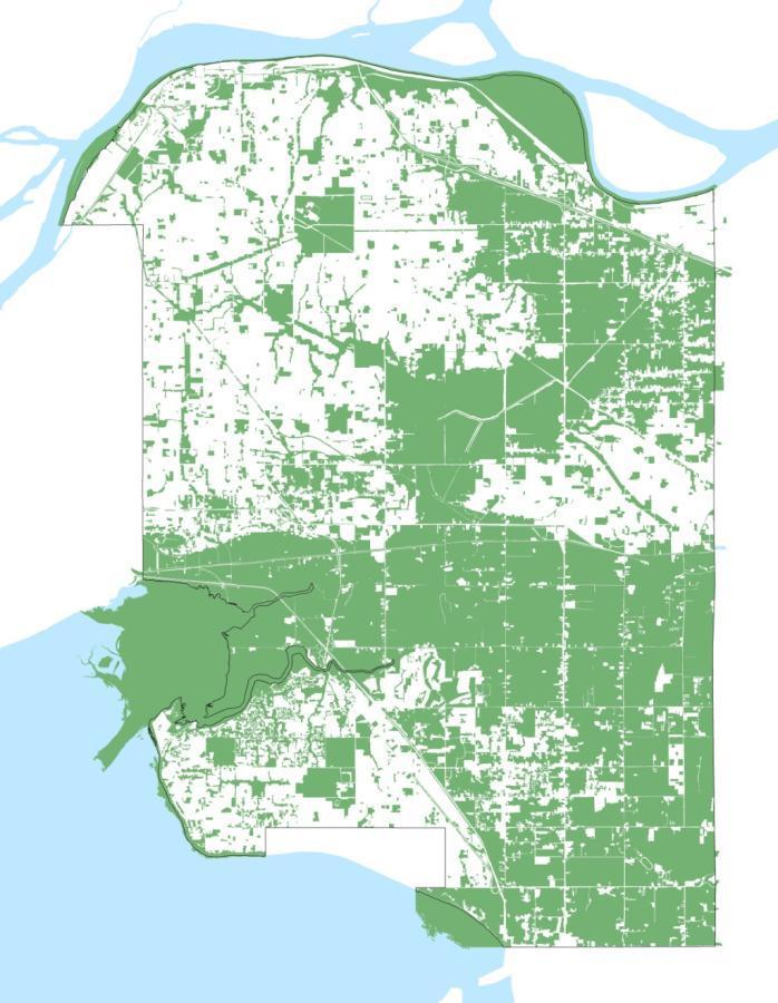 Summary of vegetation inventory 59% of Surrey mapped in vegetation inventory - Areas with significant natural features