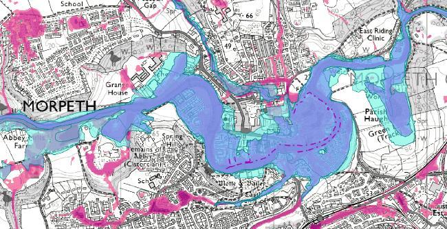 Flood Risk With Current Defences This map is reproduced from Ordnance Survey material with the permission of Ordnance Survey on behalf of the Controller of