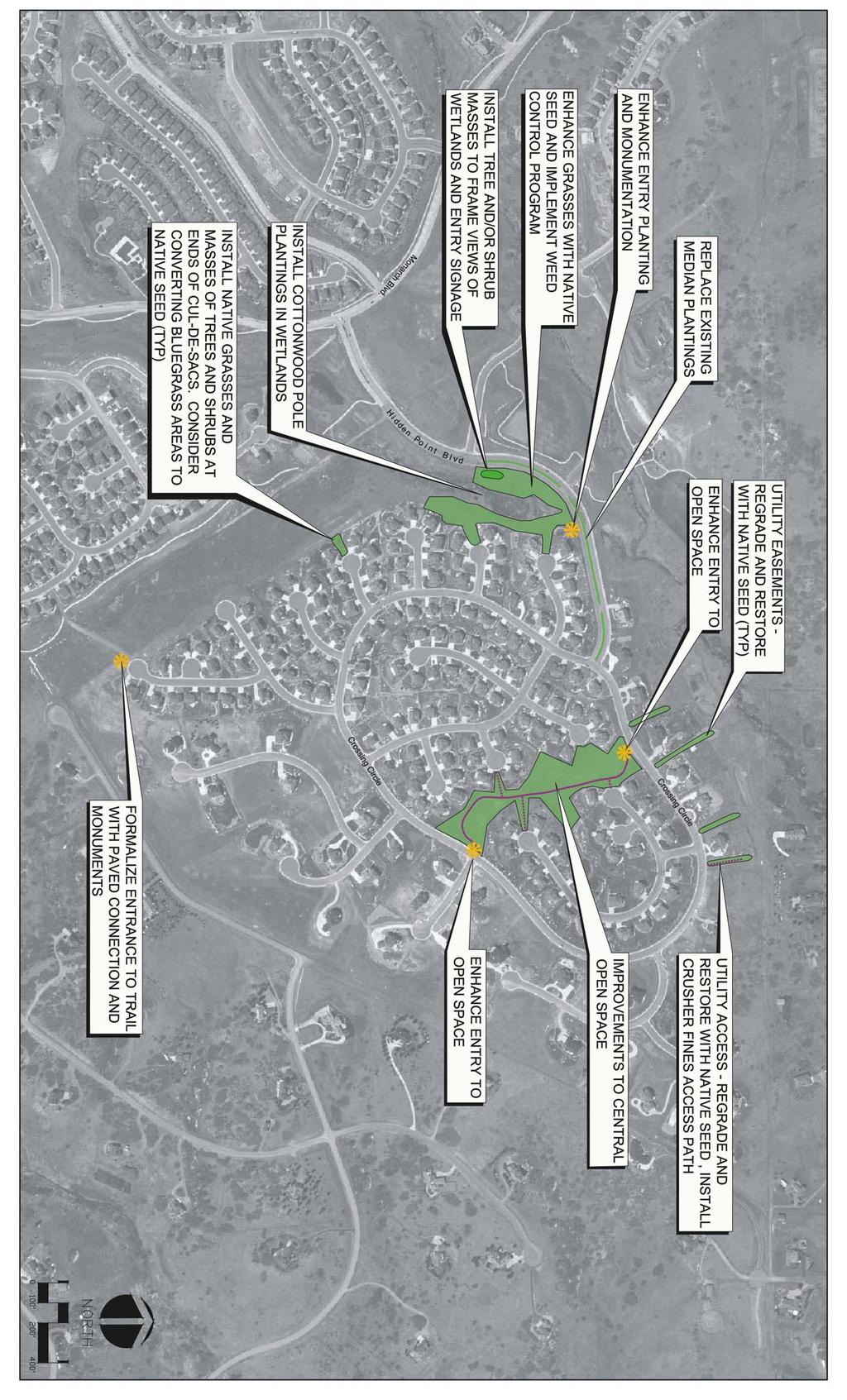6 Master Plan Recommendations This plan shows the community wide vision for future landscape improvements in the