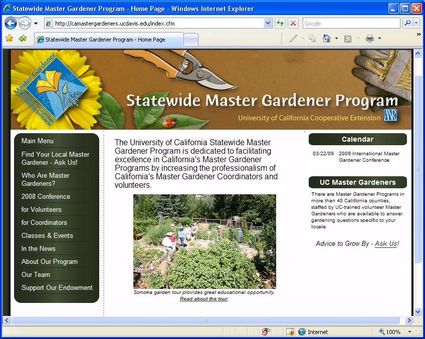 It will have linked pages devoted to the high performing landscape plants in California.